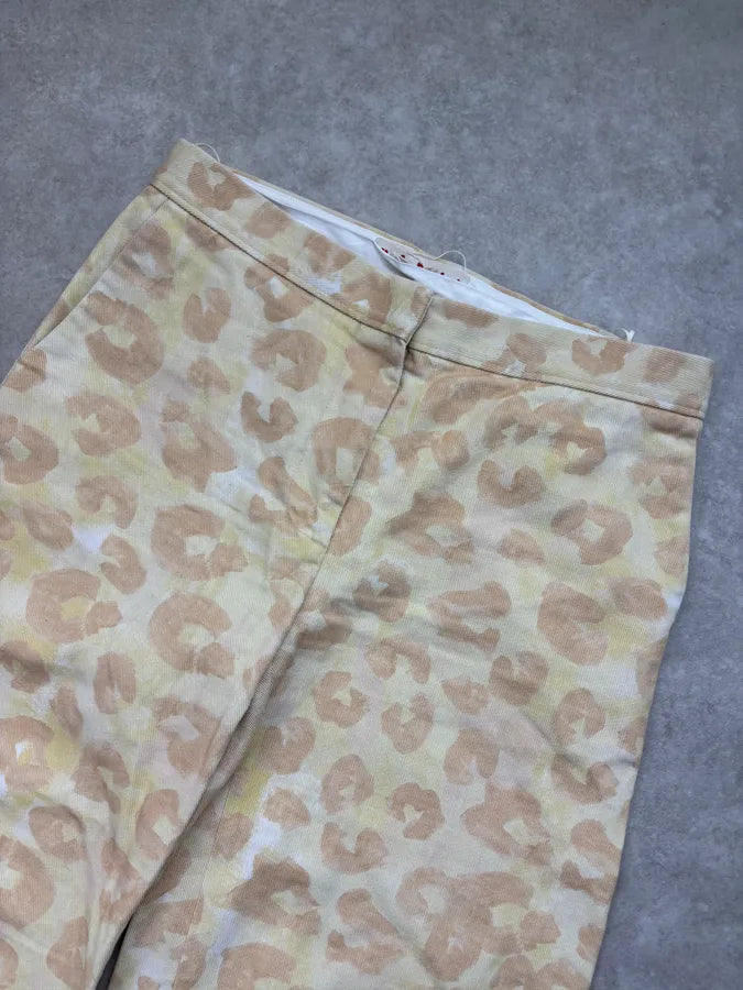 SS2021 Marni Beige Leopard Print Wide-Leg Pants AvasXqx 4