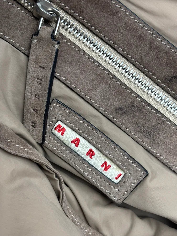 Marni Beige Suede Leather Handle Bag oAufIzG 16