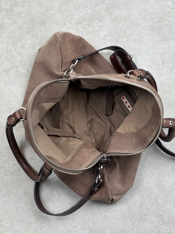 Marni Beige Suede Leather Handle Bag oAufIzG 15