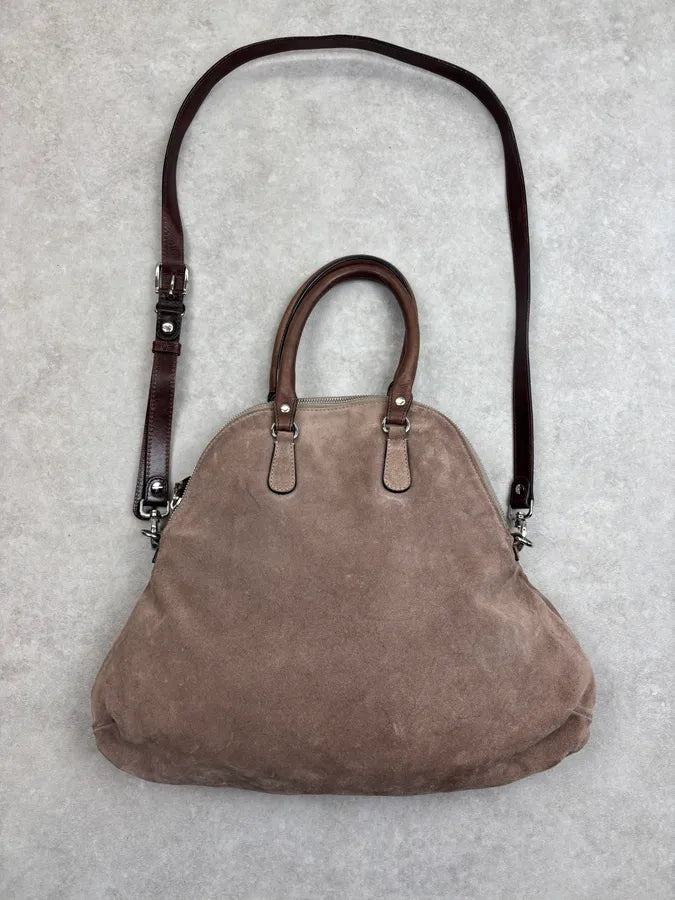 Marni Beige Suede Leather Handle Bag oAufIzG 0