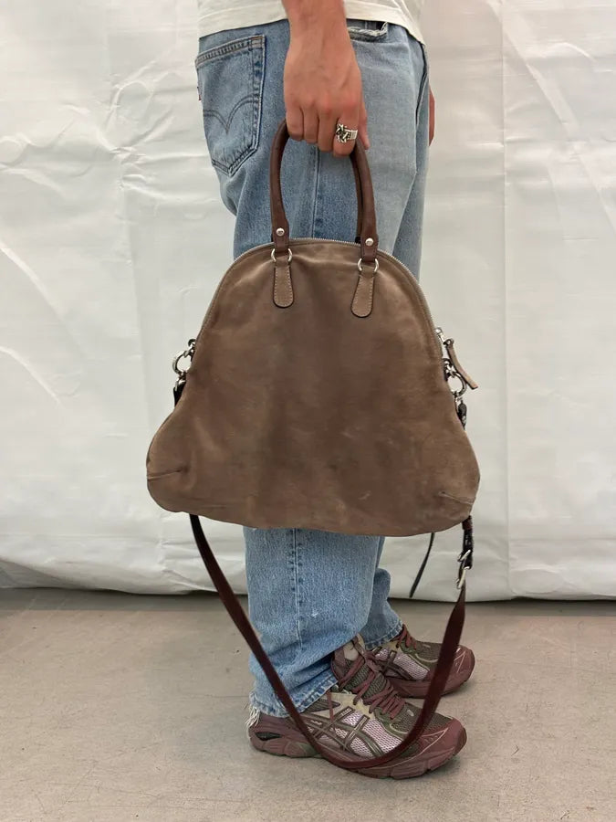 Marni Beige Suede Leather Handle Bag oAufIzG 1