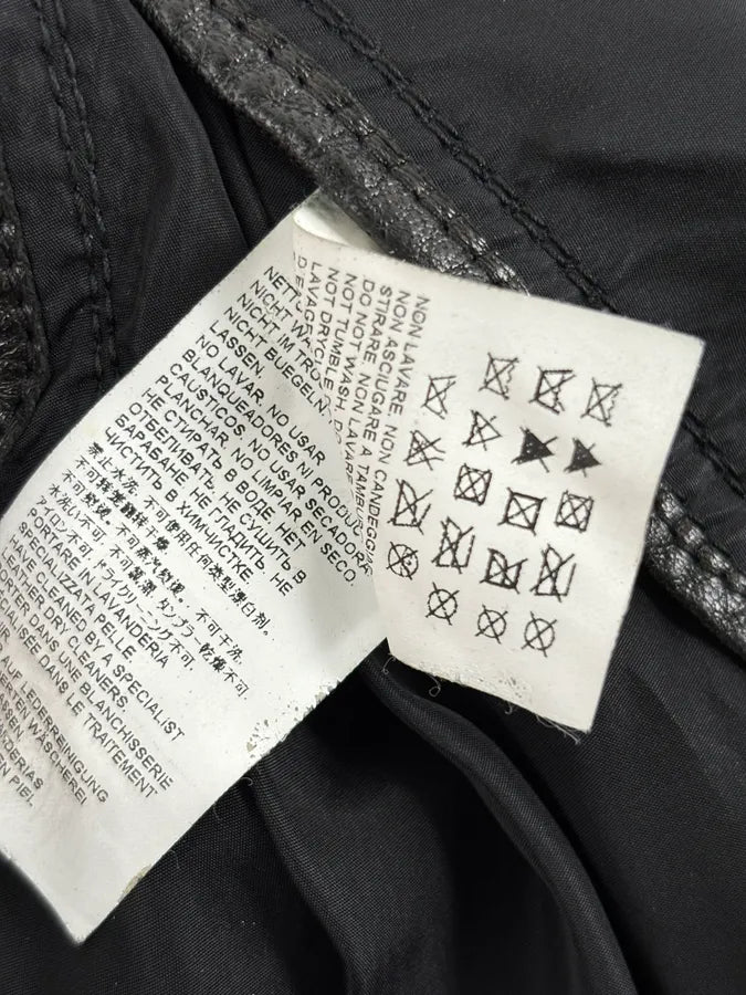 2010s Marni Black Contrast Red Collar Biker Leather Jacket ImOyhUI 10
