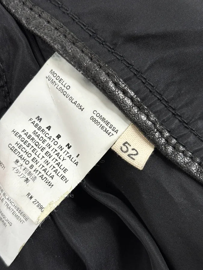 2010s Marni Black Contrast Red Collar Biker Leather Jacket ImOyhUI 9
