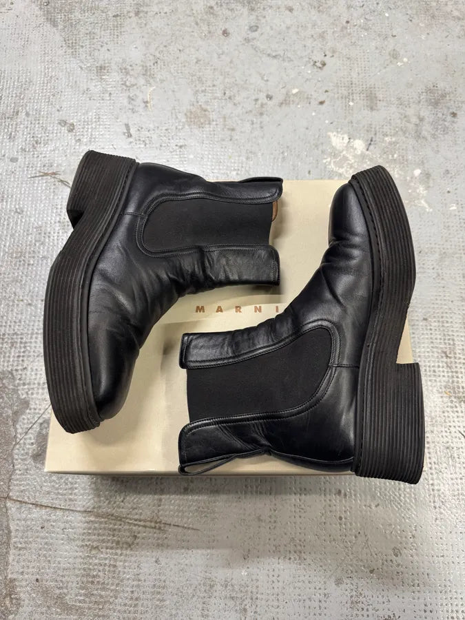Marni Black Leather Premium Boots QpSteFb 2