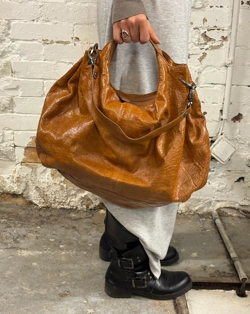 Marni Brown Cognac Hobo Leather Bag LHXjJbC 2