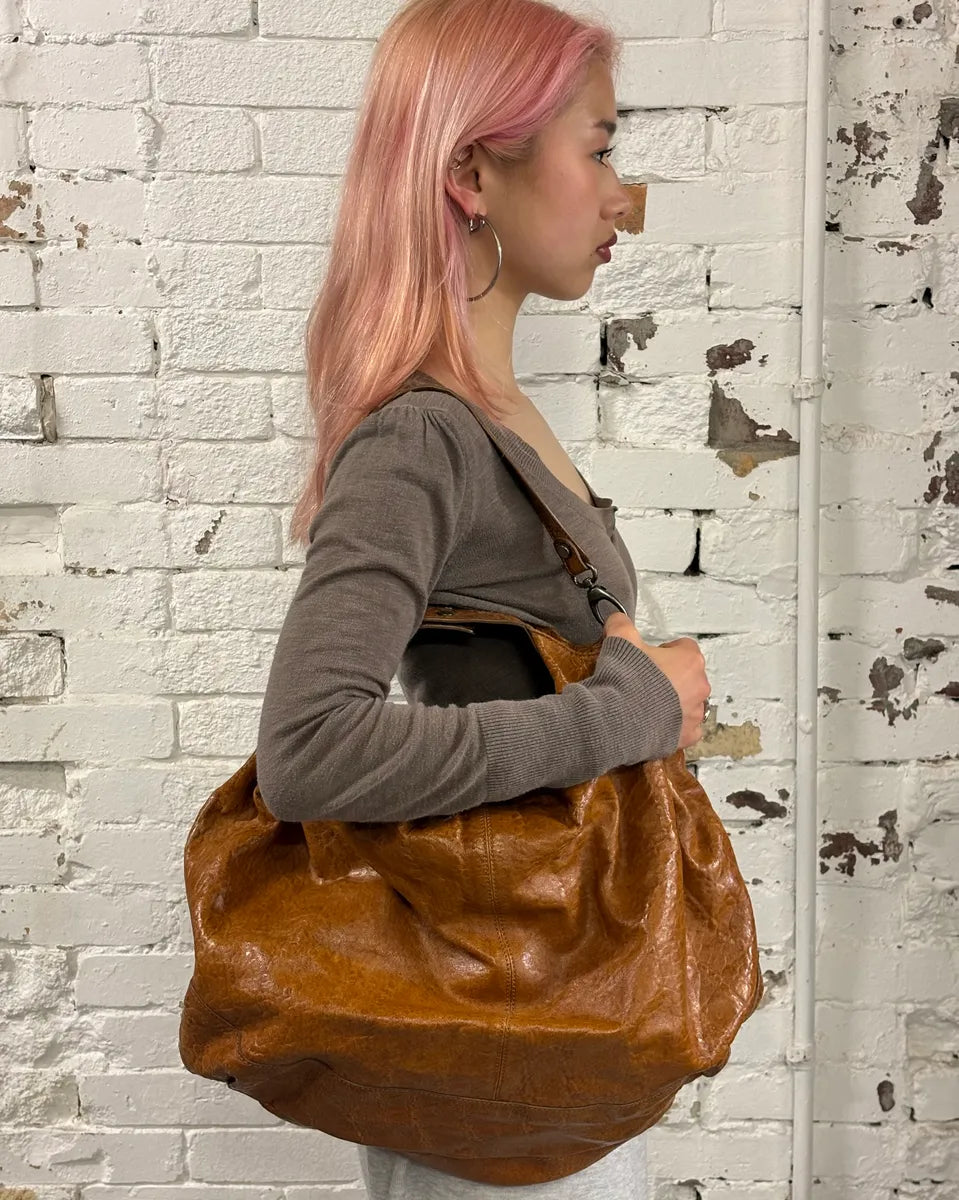 Marni Brown Cognac Hobo Leather Bag LHXjJbC 1