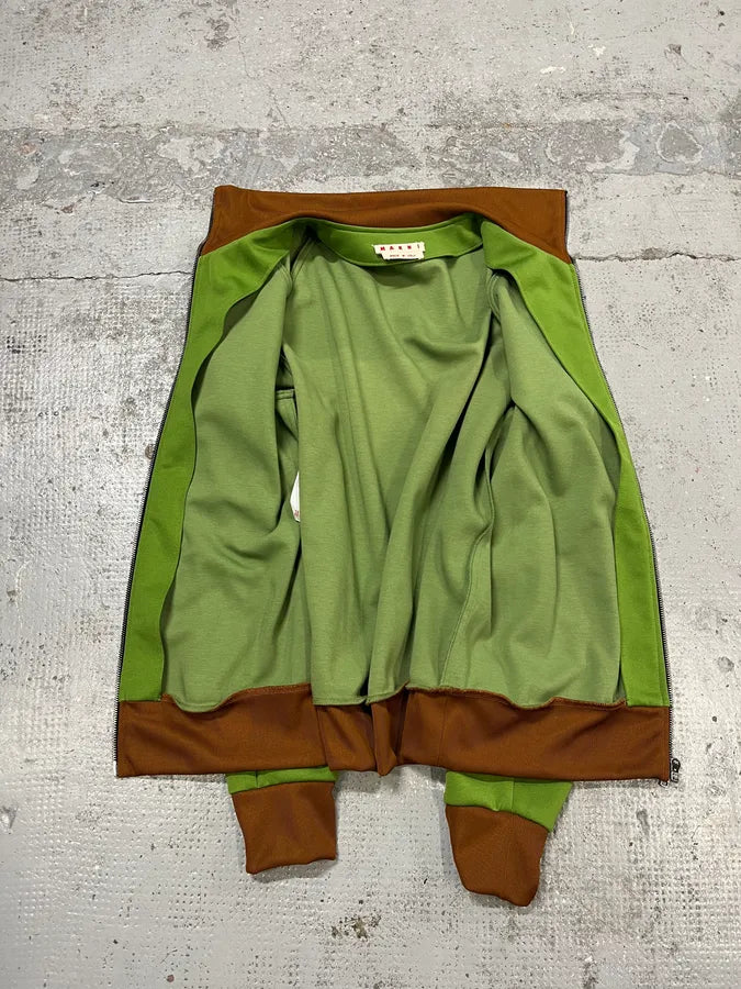 AW2024 Marni Green & Brown Zip-up Sweater uzizsex 7