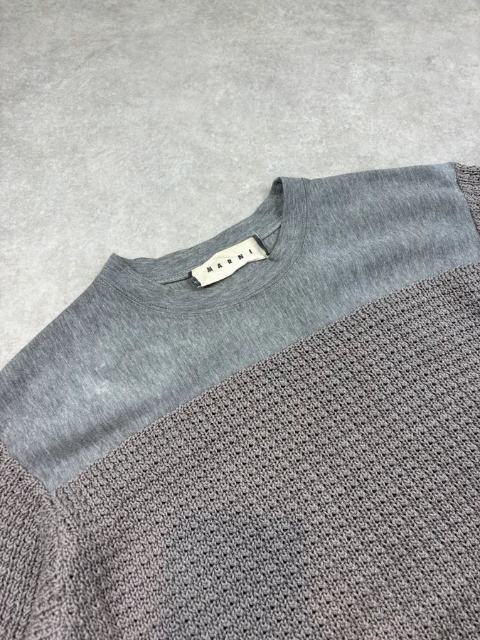 Marni Grey Hybrid Knitted T-Shirt wNeAqBv 4