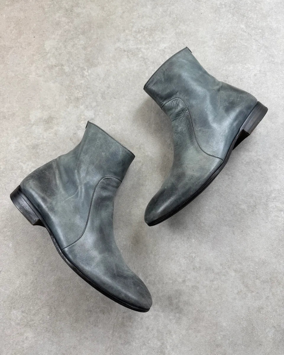 Martin Margiela Grey Leather Chelsea Boots tXKfGZt 1