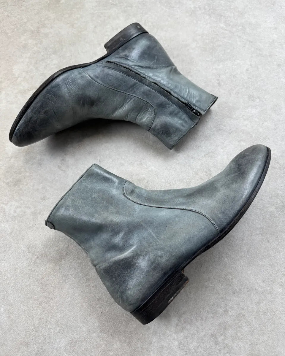 Martin Margiela Grey Leather Chelsea Boots tXKfGZt 3