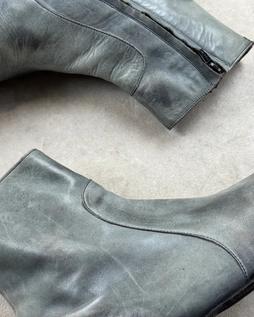 Martin Margiela Grey Leather Chelsea Boots tXKfGZt 4