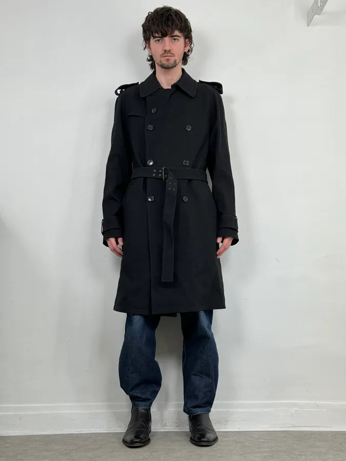 Massimo Rebecchi Black Classy Trench Coat mCSJngA 1