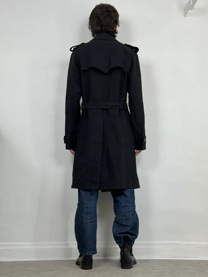 Massimo Rebecchi Black Classy Trench Coat mCSJngA 2