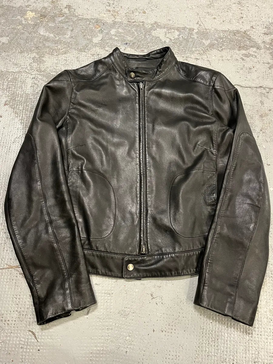 Massimo Rebecchi Black Leather Biker Jacket ZtHjsOw 0