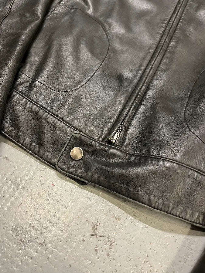 Massimo Rebecchi Black Leather Biker Jacket ZtHjsOw 5