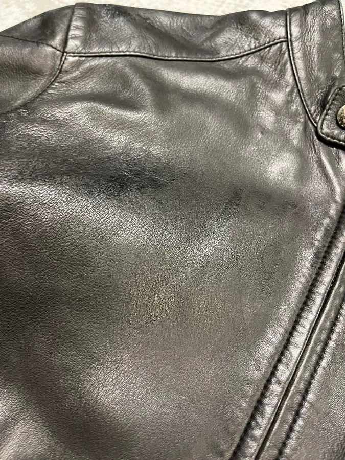 Massimo Rebecchi Black Leather Biker Jacket ZtHjsOw 6