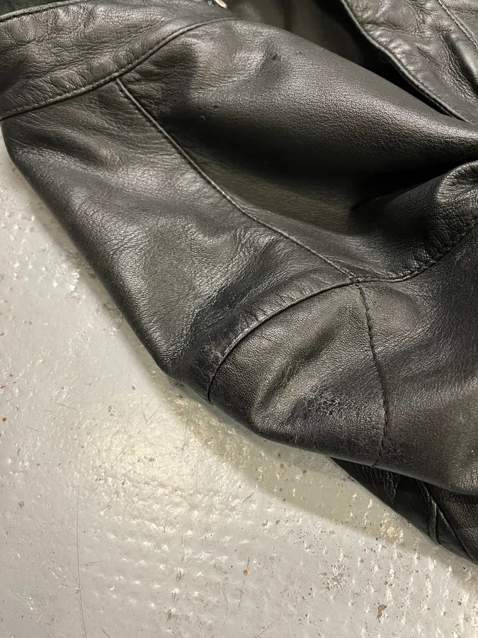 Massimo Rebecchi Black Leather Biker Jacket ZtHjsOw 7