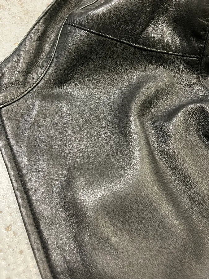 Massimo Rebecchi Black Leather Biker Jacket ZtHjsOw 8
