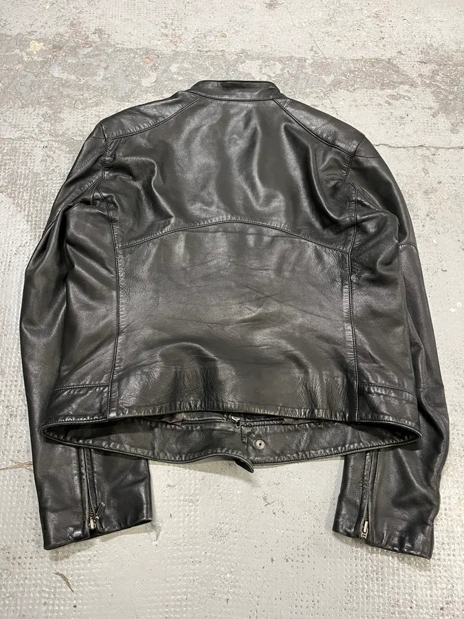 Massimo Rebecchi Black Leather Biker Jacket ZtHjsOw 9