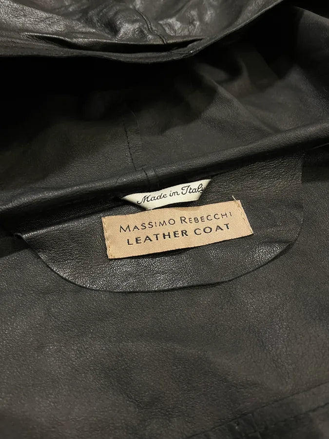Massimo Rebecchi Black Ninja Leather Hooded Jacket vGTzdko 8