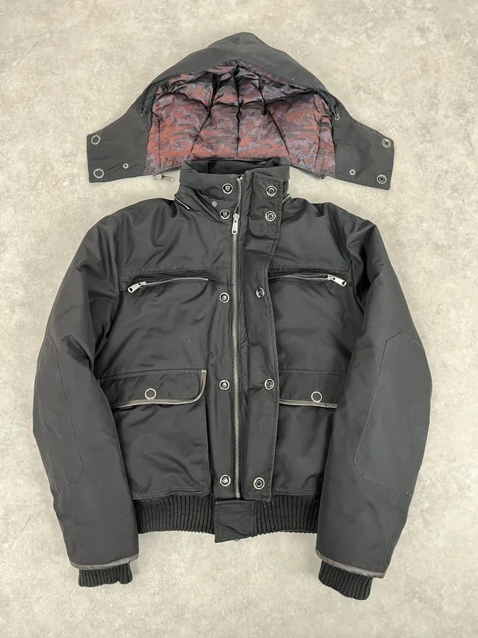 Massimo Rebecchi Black Puffer Jacket CLERVsm 2