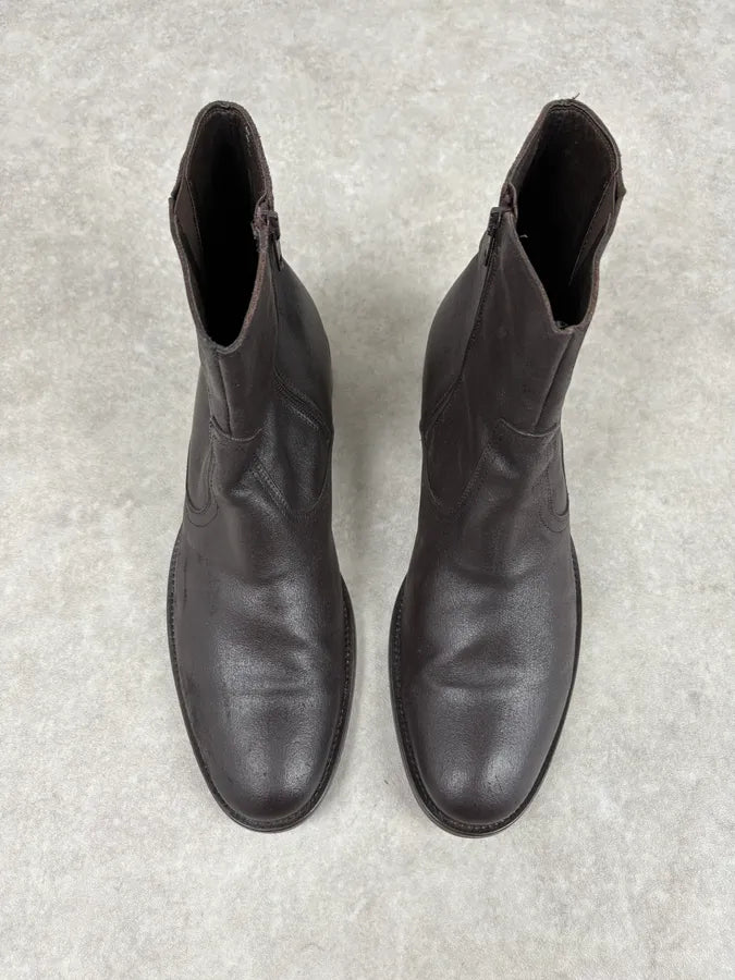 Massimo Rebecchi Brown Minimalist Leather Boots rjKzlPe 1