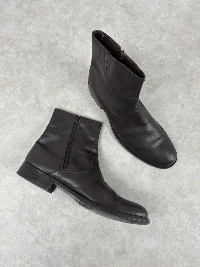 Massimo Rebecchi Brown Minimalist Leather Boots rjKzlPe 2