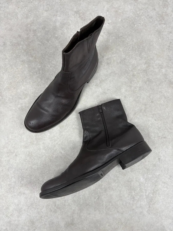 Massimo Rebecchi Brown Minimalist Leather Boots rjKzlPe 3