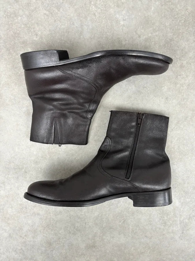 Massimo Rebecchi Brown Minimalist Leather Boots rjKzlPe 4