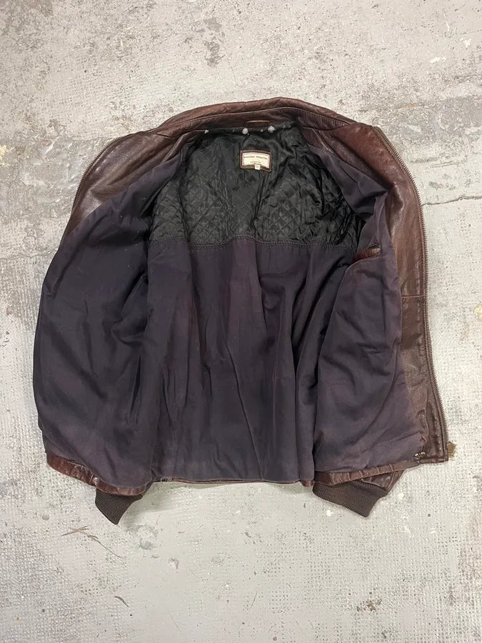 Massimo Rebecchi Brown Premium Leather Jacket AvBXRLD 8