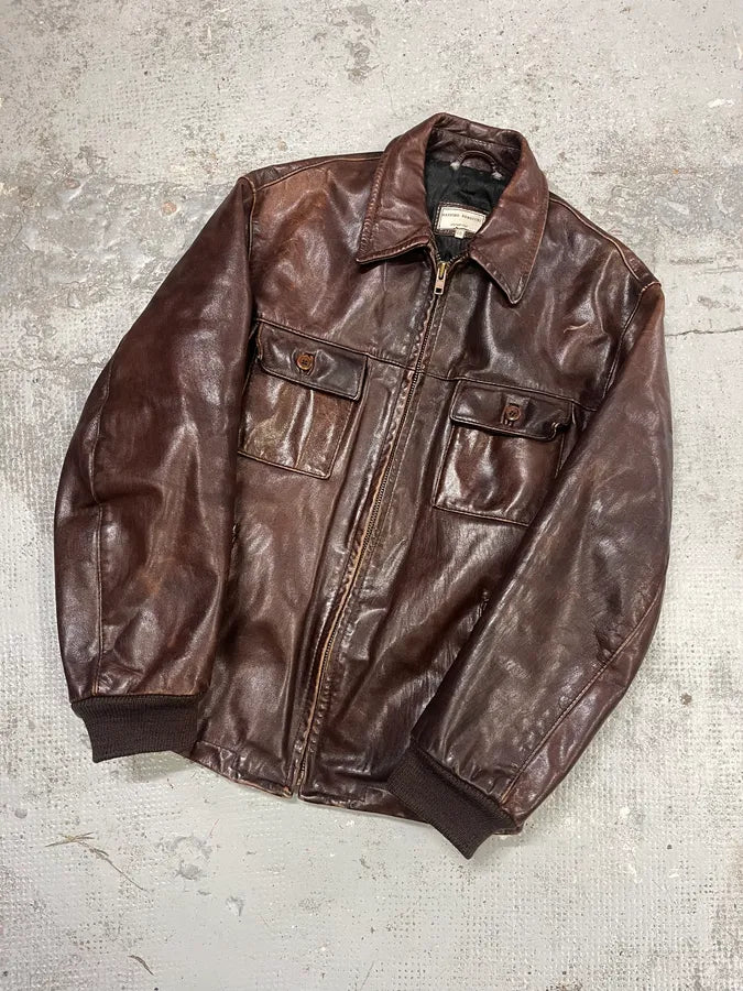 Massimo Rebecchi Brown Premium Leather Jacket AvBXRLD 3