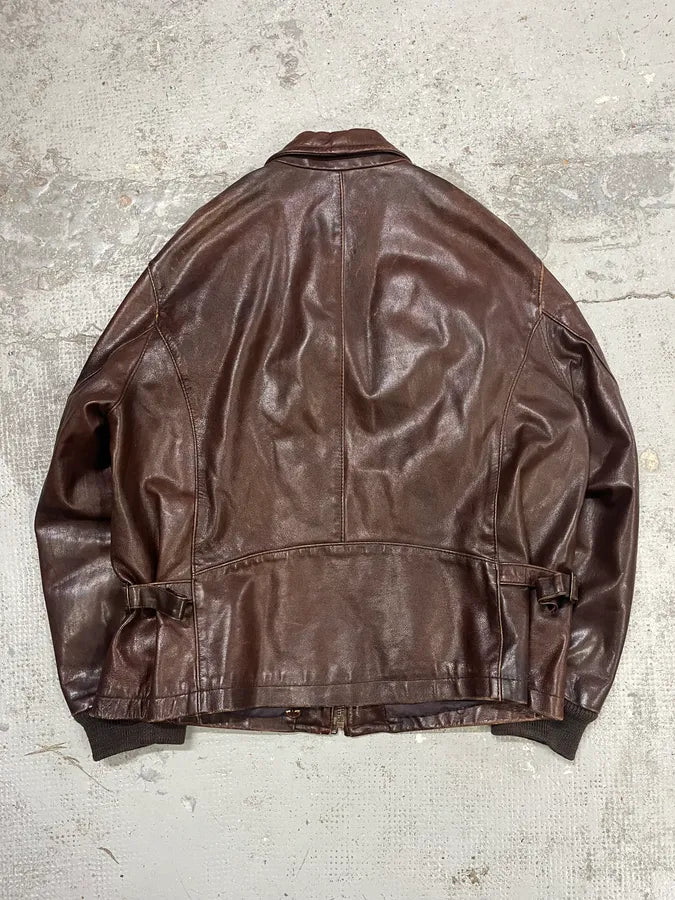 Massimo Rebecchi Brown Premium Leather Jacket AvBXRLD 5