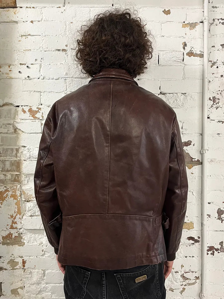 Massimo Rebecchi Brown Premium Leather Jacket AvBXRLD 2