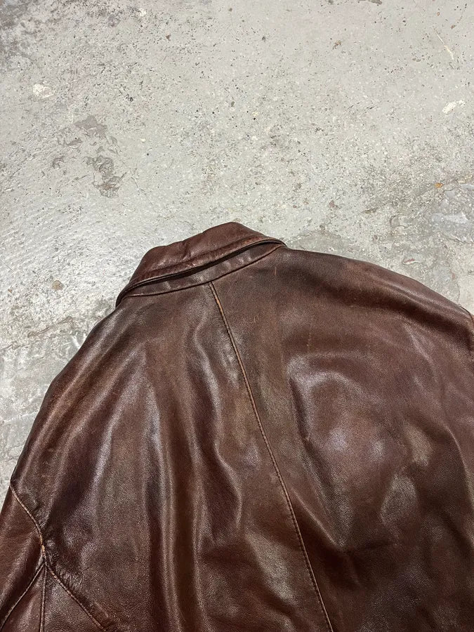 Massimo Rebecchi Brown Premium Leather Jacket AvBXRLD 6
