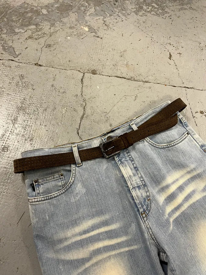 Massimo Rebecchi Brown Suede Leather Belt FMLStlC 0