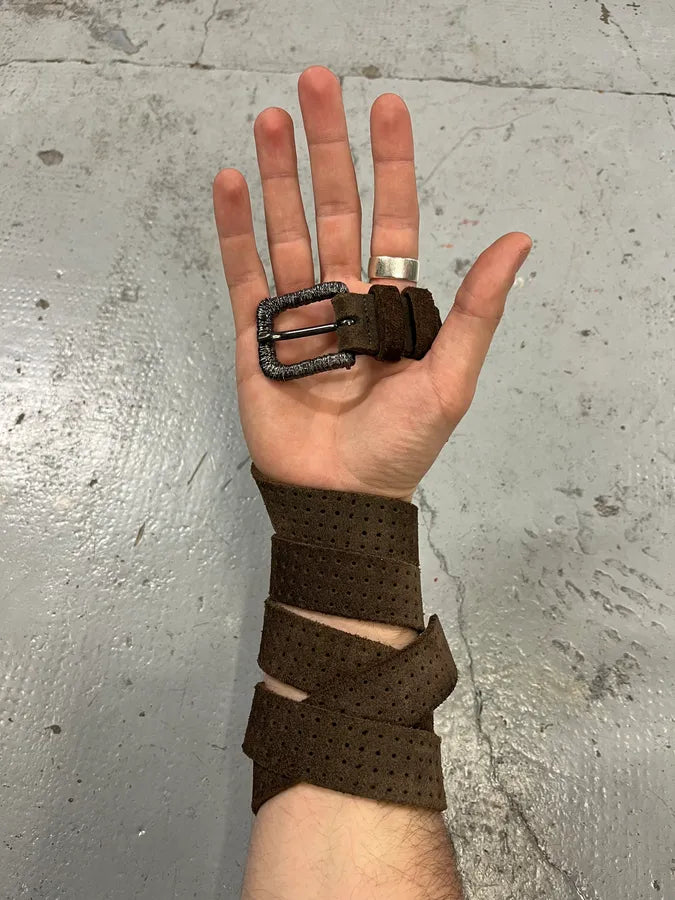 Massimo Rebecchi Brown Suede Leather Belt FMLStlC 1