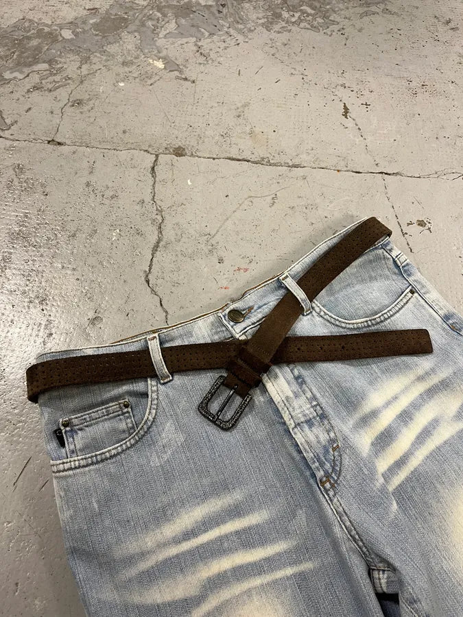 Massimo Rebecchi Brown Suede Leather Belt FMLStlC 2