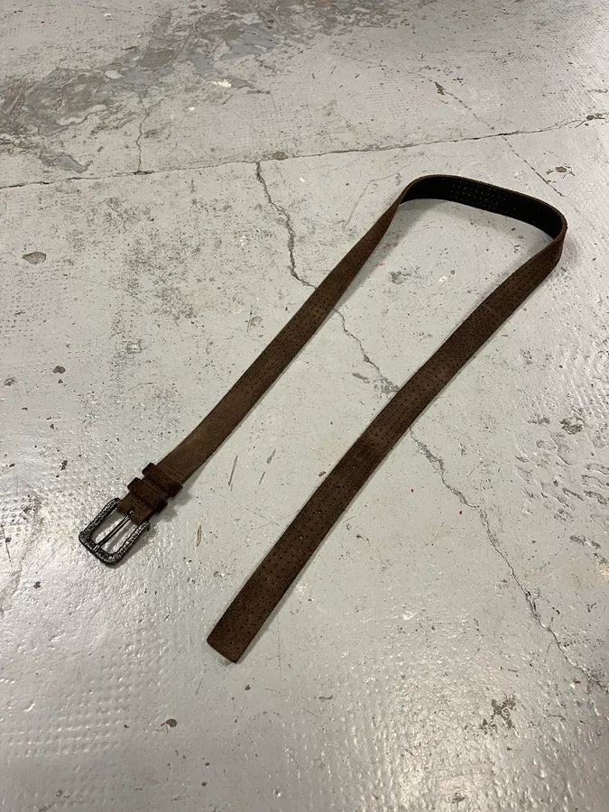 Massimo Rebecchi Brown Suede Leather Belt FMLStlC 3