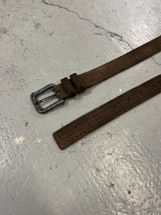 Massimo Rebecchi Brown Suede Leather Belt FMLStlC 4