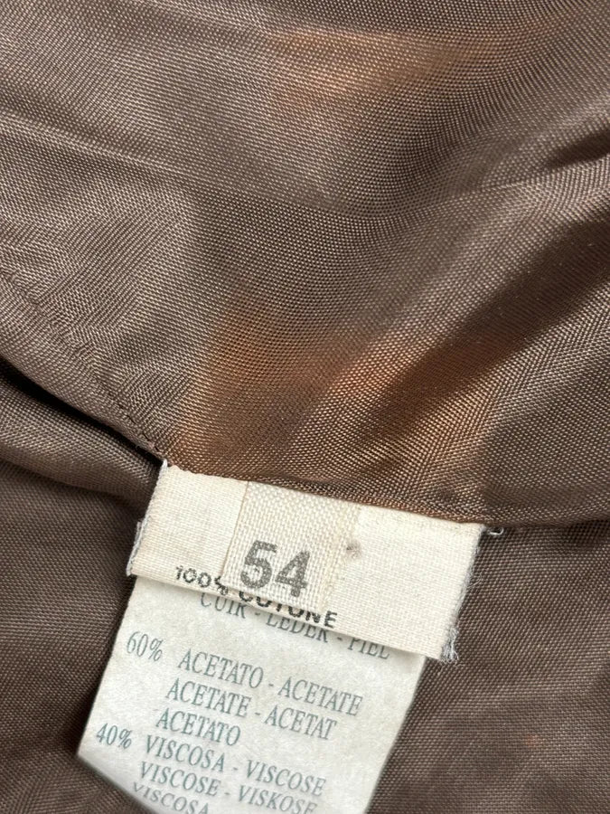 Massimo Rebecchi Buttoned Brown Suede Leather Jacket zmfelRh 9