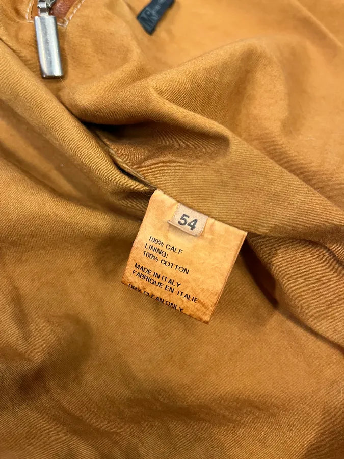 Massimo Rebecchi Cognac Leather Bomber Jacket PklEXAq 10