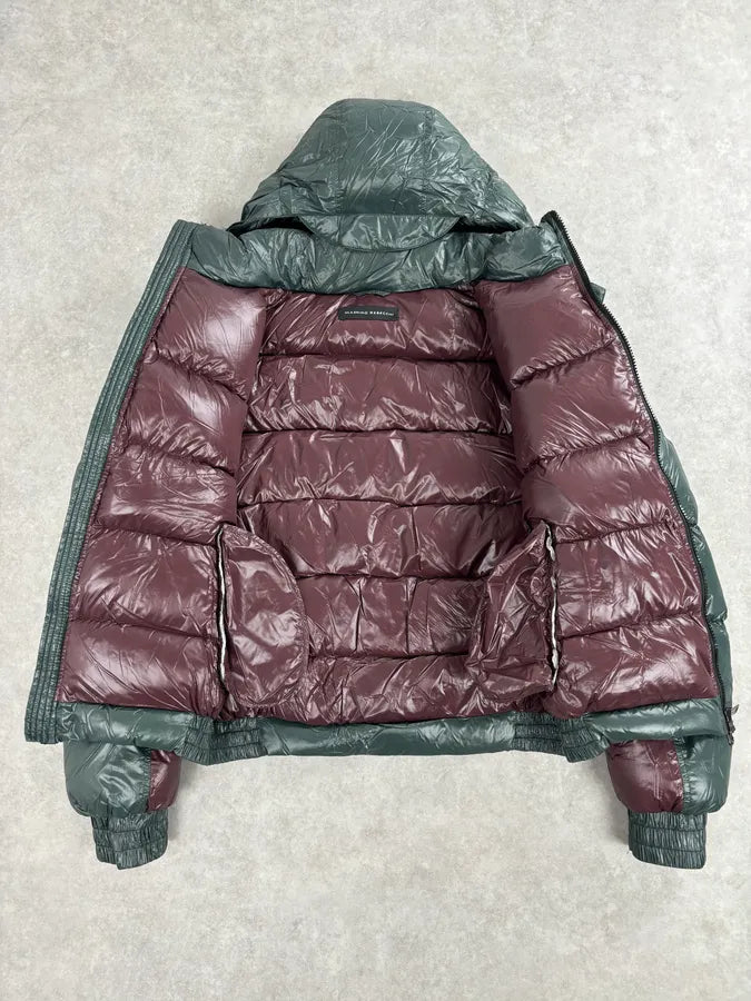 Massimo Rebecchi Green & Bordeaux Extra Hooded Puffer Jacket WSTbvWV 6