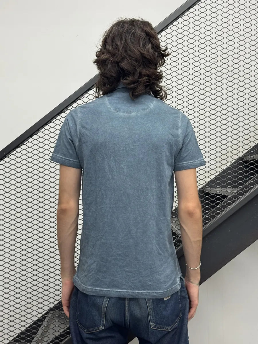 Massimo Rebecchi Faded Blue Washed Polo BJKnDHW 1