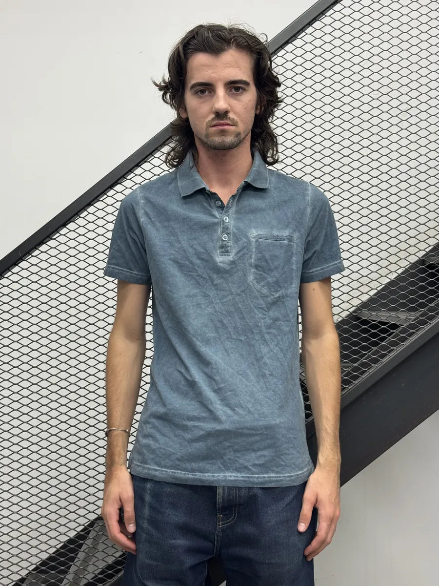 Massimo Rebecchi Faded Blue Washed Polo BJKnDHW 0
