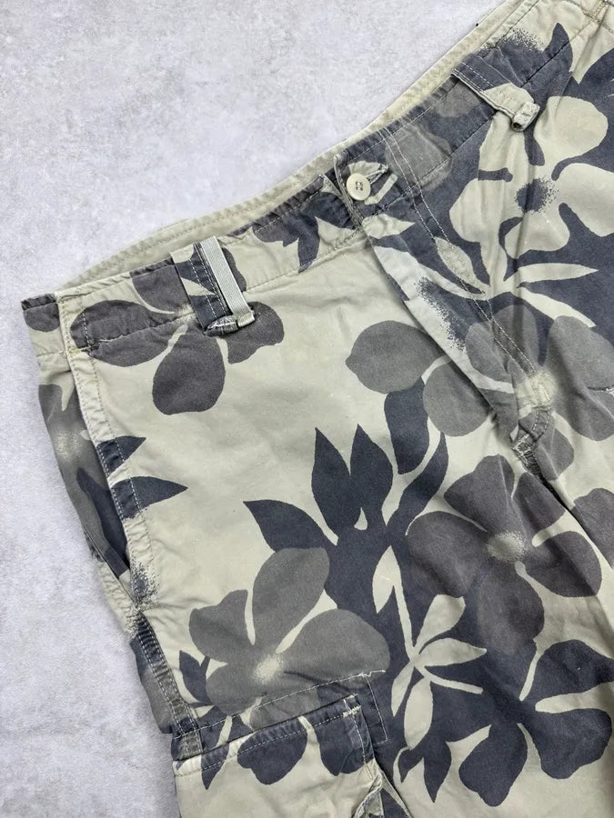 Massimo Rebecchi Khaki Cotton Floral Cargo ShortS YsHHfBR 5