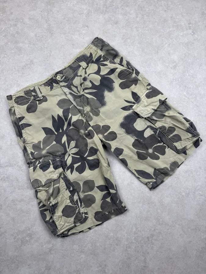 Massimo Rebecchi Khaki Cotton Floral Cargo ShortS YsHHfBR 4