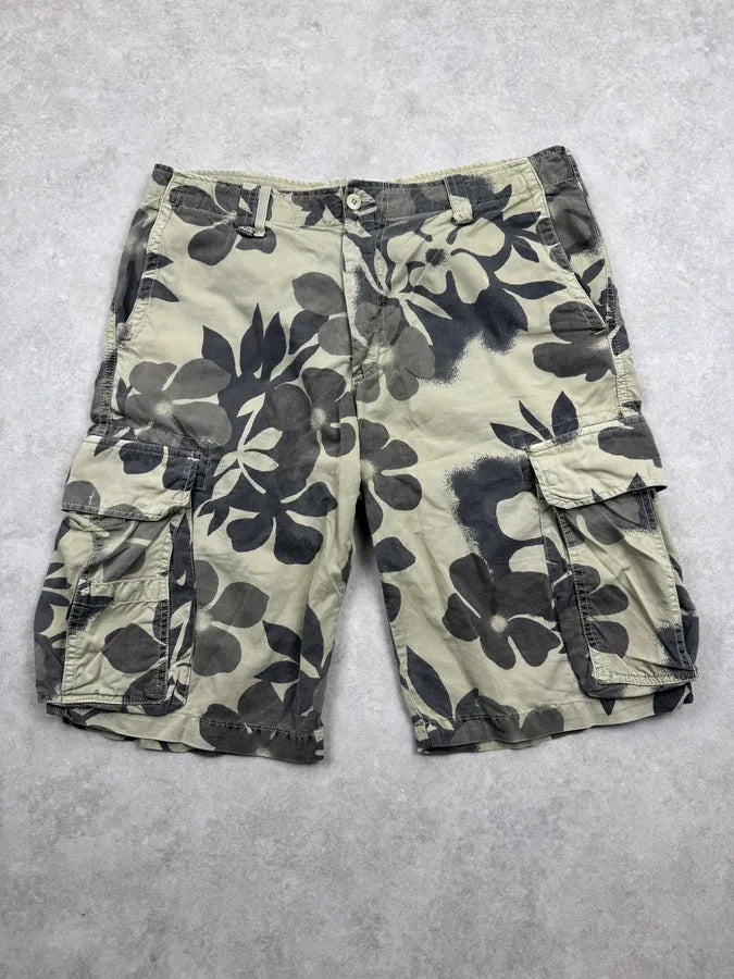 Massimo Rebecchi Khaki Cotton Floral Cargo ShortS YsHHfBR 3