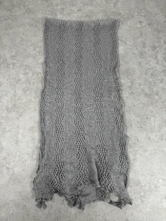 Massimo Rebecchi Mohair Grey Perfored Scarf mdcrrvm 2