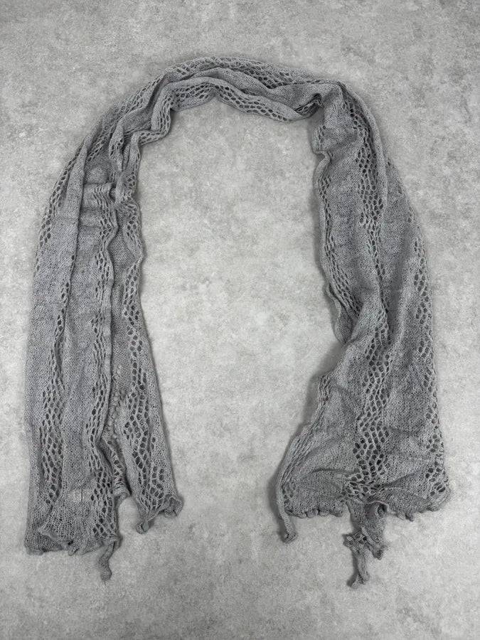 Massimo Rebecchi Mohair Grey Perfored Scarf mdcrrvm 1