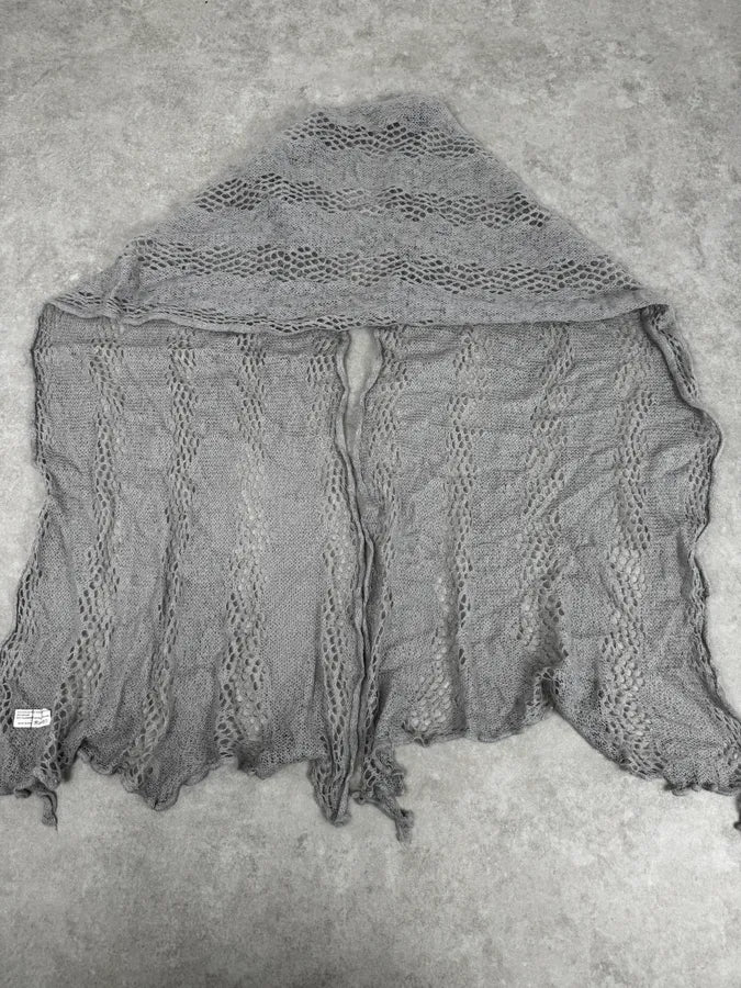 Massimo Rebecchi Mohair Grey Perfored Scarf mdcrrvm 5